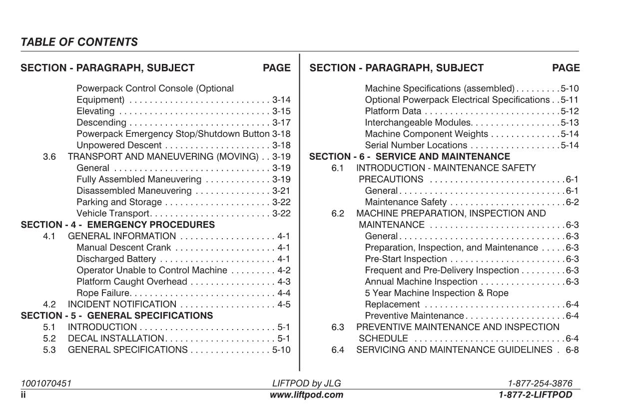 Catálogo de piezas de operación del mástil vertical JLG FS60 FS80 Manual de servicio