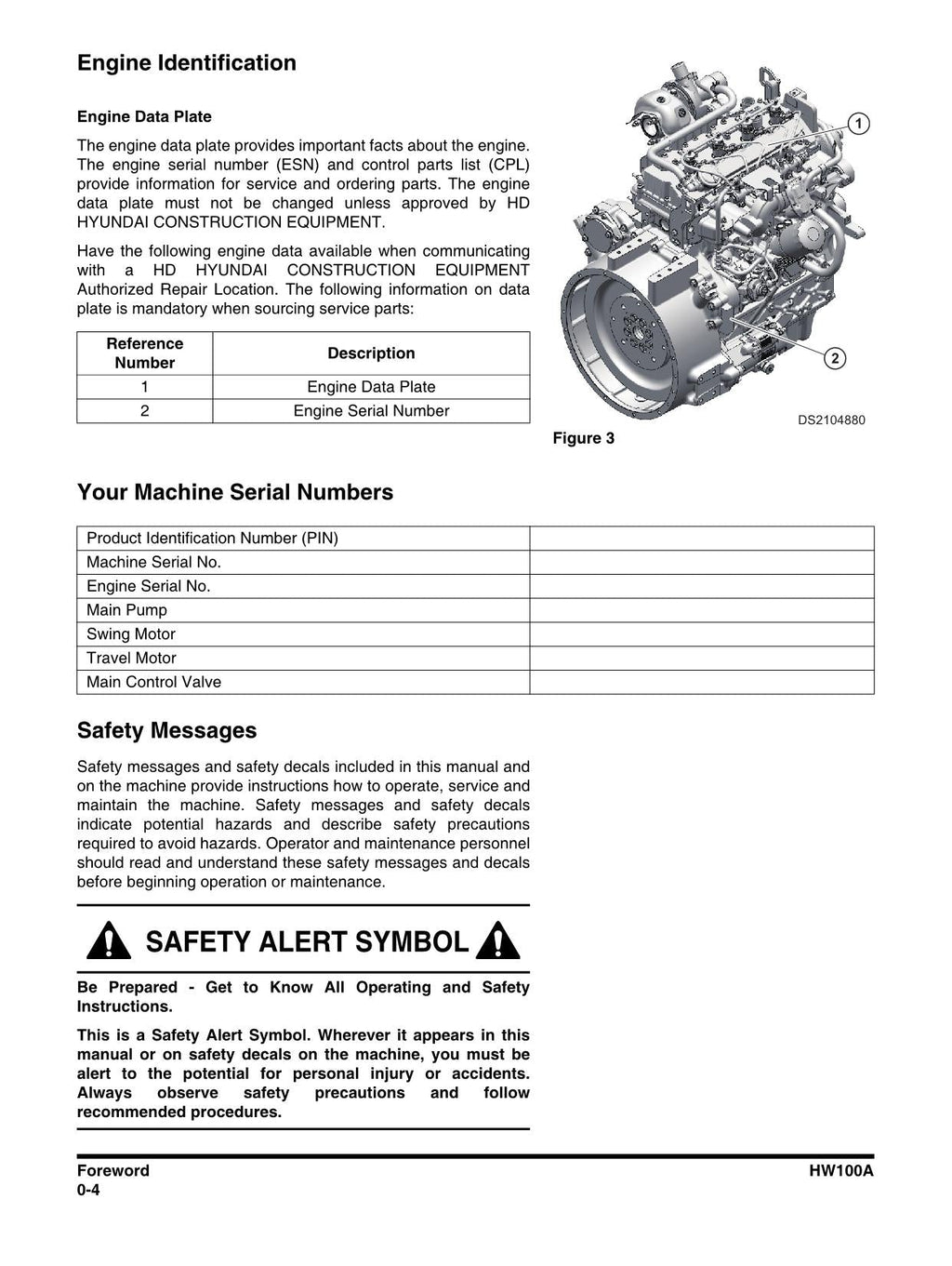 Hyundai HW100A WHEELED EXCAVATOR Operators Maintenance Manual