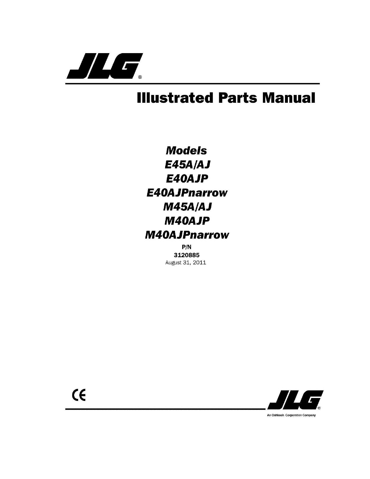 Manual del catálogo de piezas de plataformas elevadoras JLG E45AJ M40AJP M40AJPnarrow M45A M45AJ