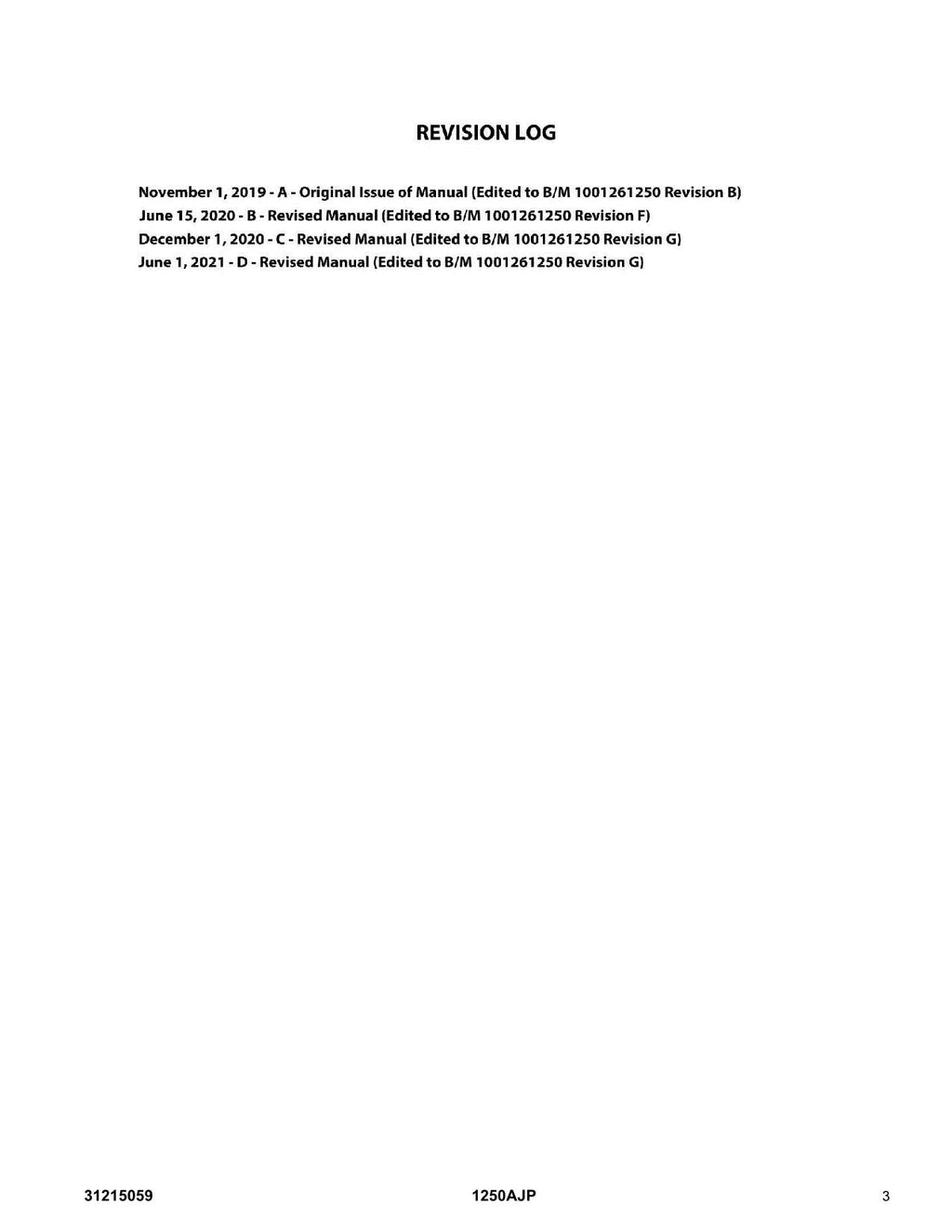 JLG 1250AJP Boom Lift Parts Catalog Manual 31215059