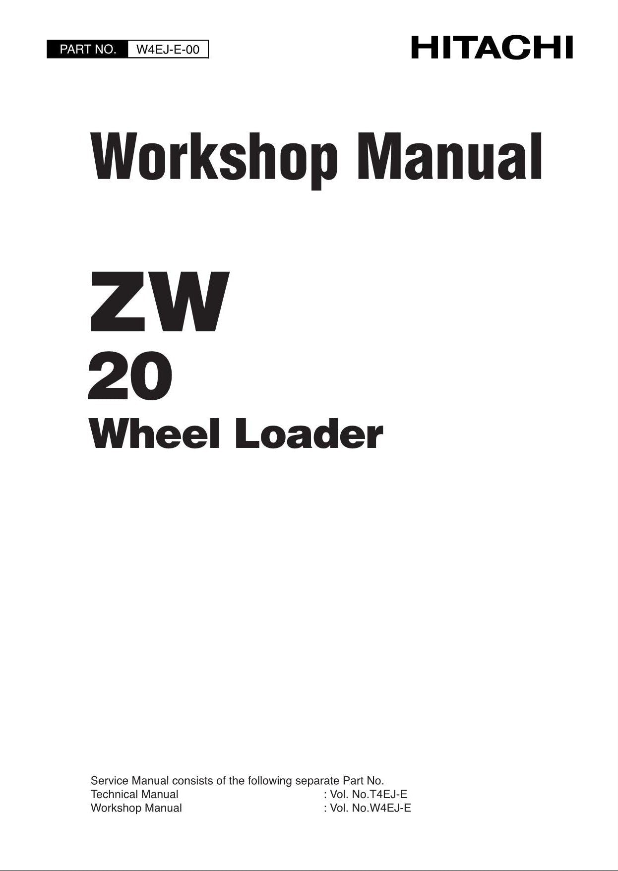 Hitachi ZW20 Wheel Loader Workshop Manual