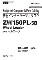 Hitachi ZW150PL-5B CANADA Spec Equip Comps Wheel Loader Parts Catalog Manual