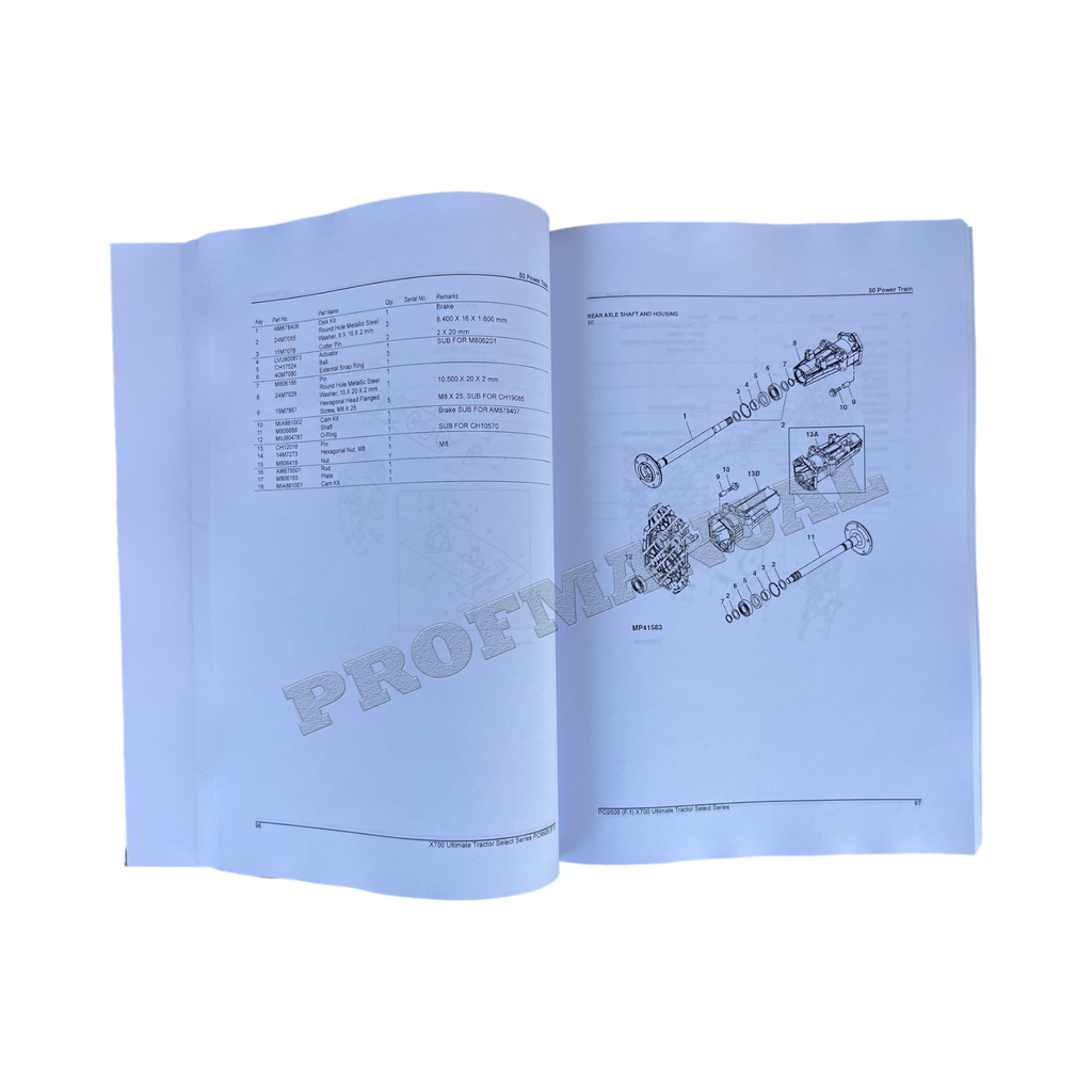 MANUAL DEL CATÁLOGO DE PIEZAS DEL TRACTOR JOHN DEERE X700 