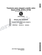 John Deere X750 X754 X758 Tractor Manual del Operador Español SN 090001-