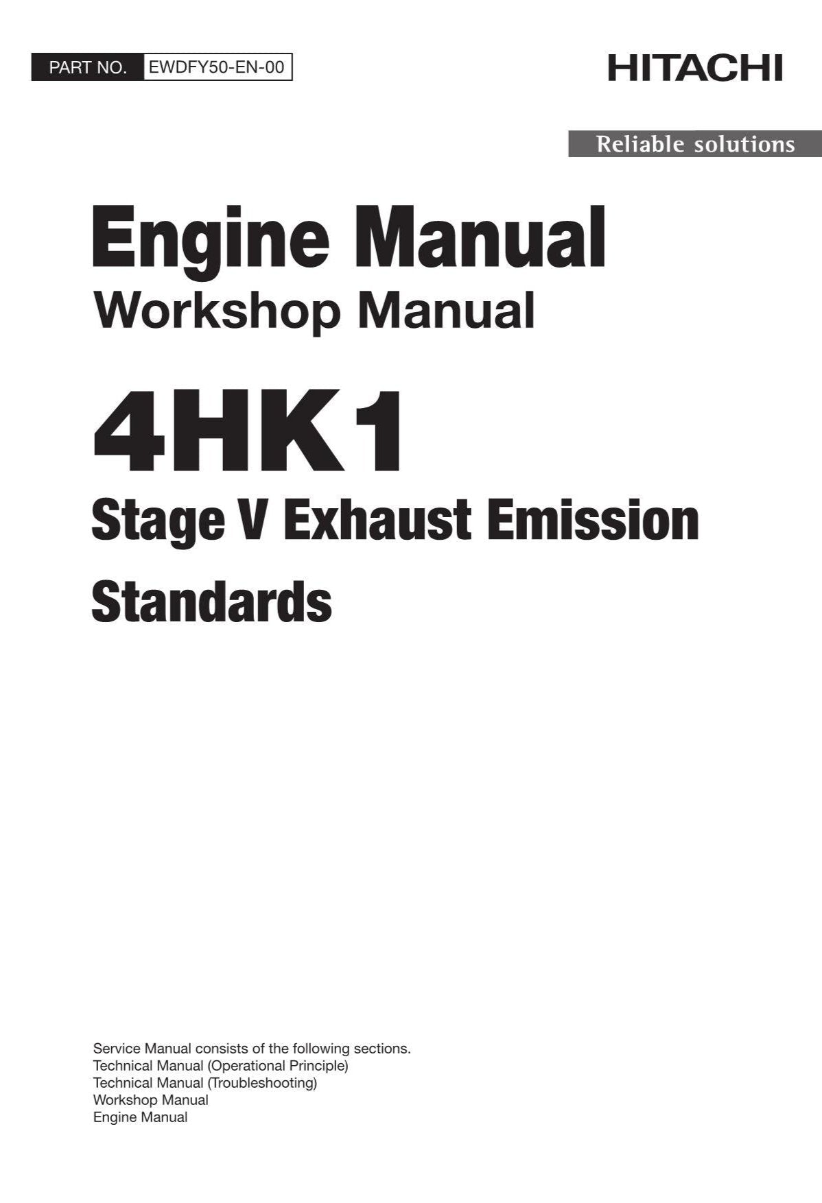 Hitachi 4HK1 Stage V Engine Workshop Service Repair manual