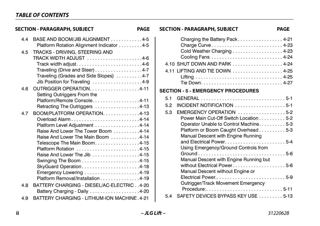 JLG X13SJN X13SJP Compact Crawler Boom Maintenance Operation Operators Manual