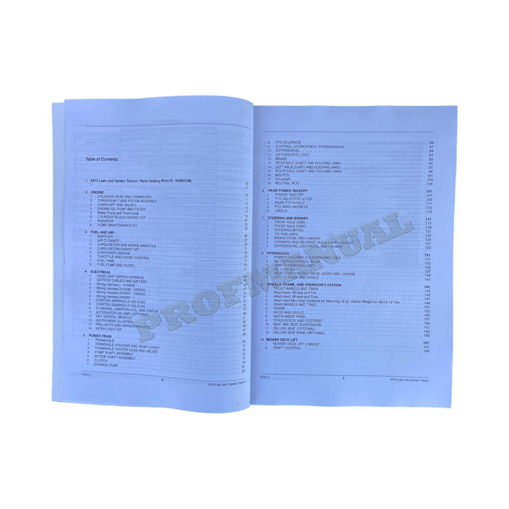 MANUAL DEL CATÁLOGO DE PIEZAS DEL TRACTOR JOHN DEERE X475 