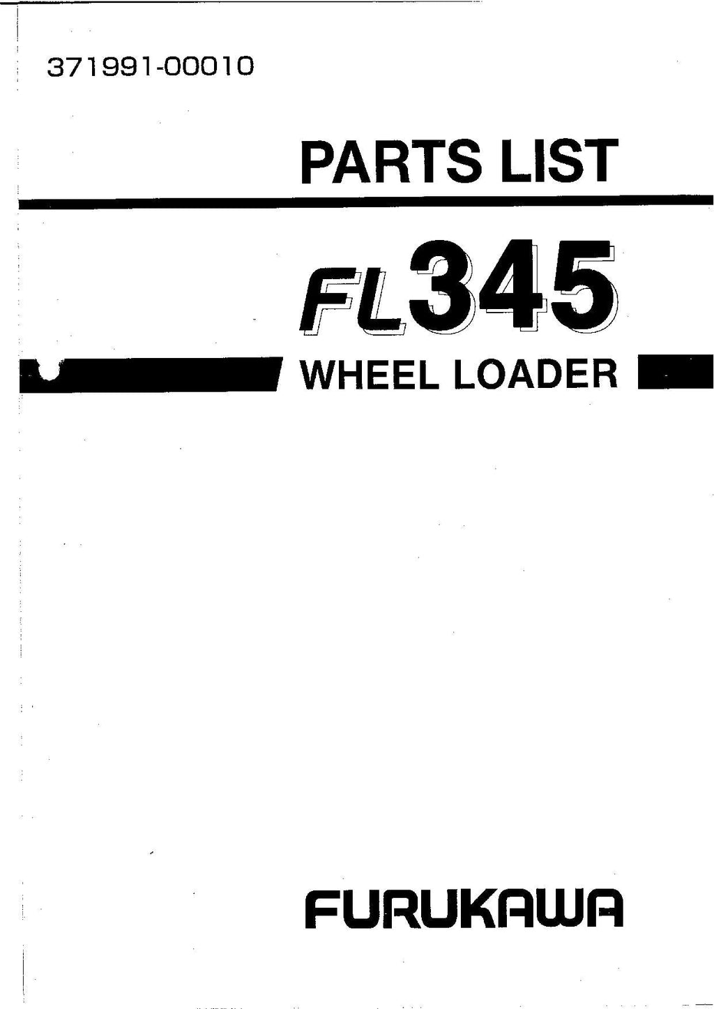Hitachi FL345 Wheel Loader Parts Catalog Manual SN all