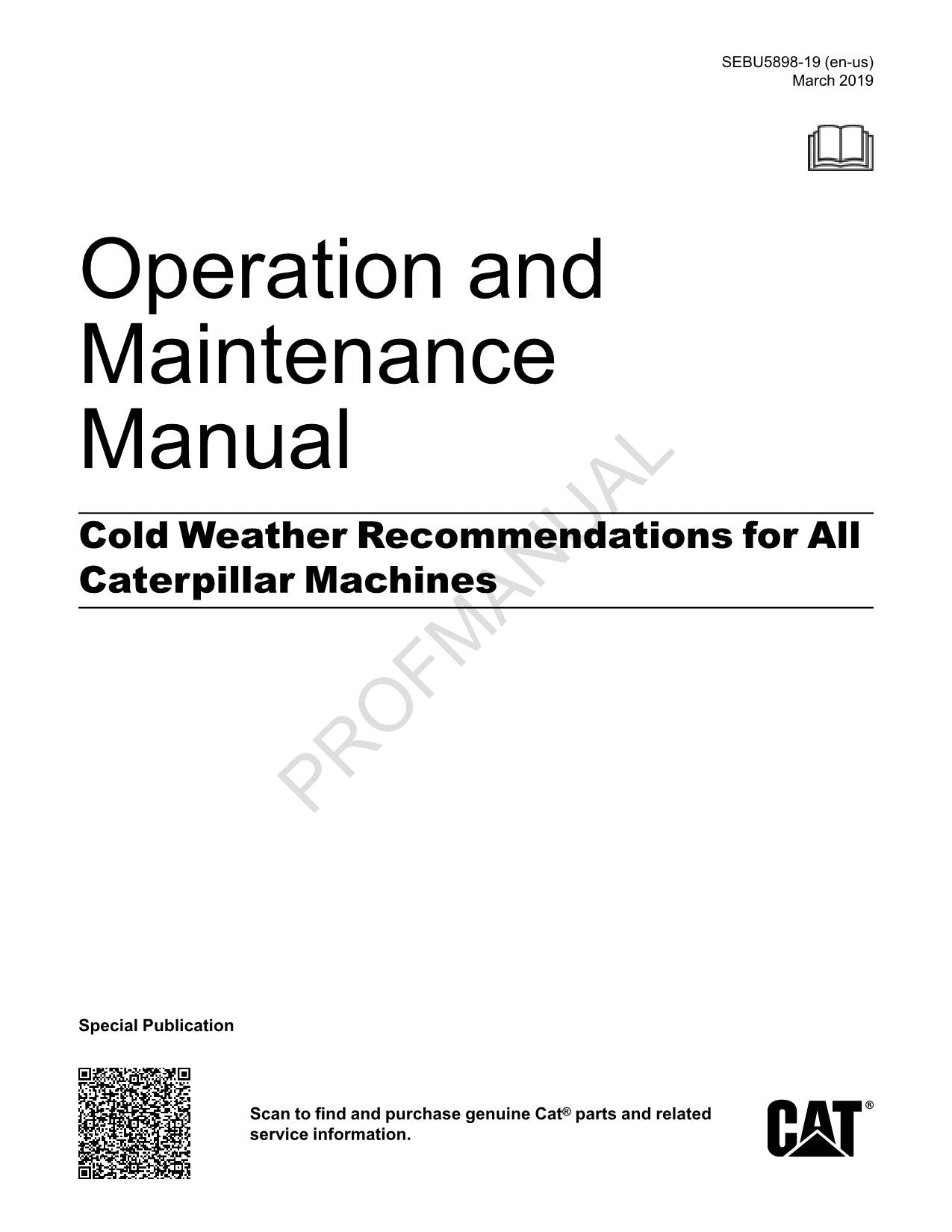 Caterpillar Cold Weather Operators Maintenance Manual
