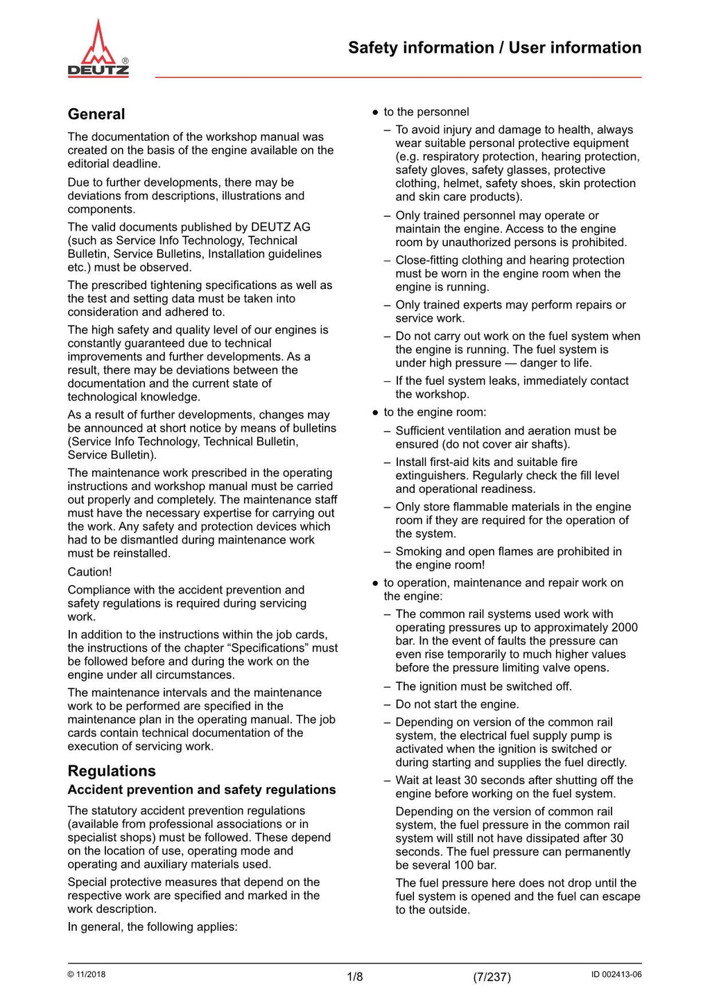 Deutz Hitachi TD TCD 2.9 L4 Engine Wheel Loader Workshop Manual