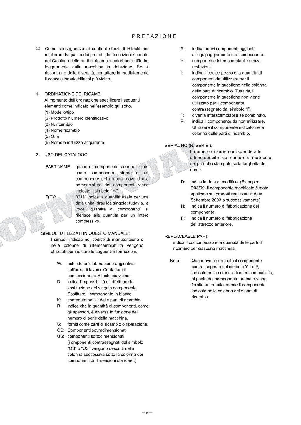 HITACHI ZAXIS ZX85USB-5A Equipment Component Excavator Parts Catalog Manual