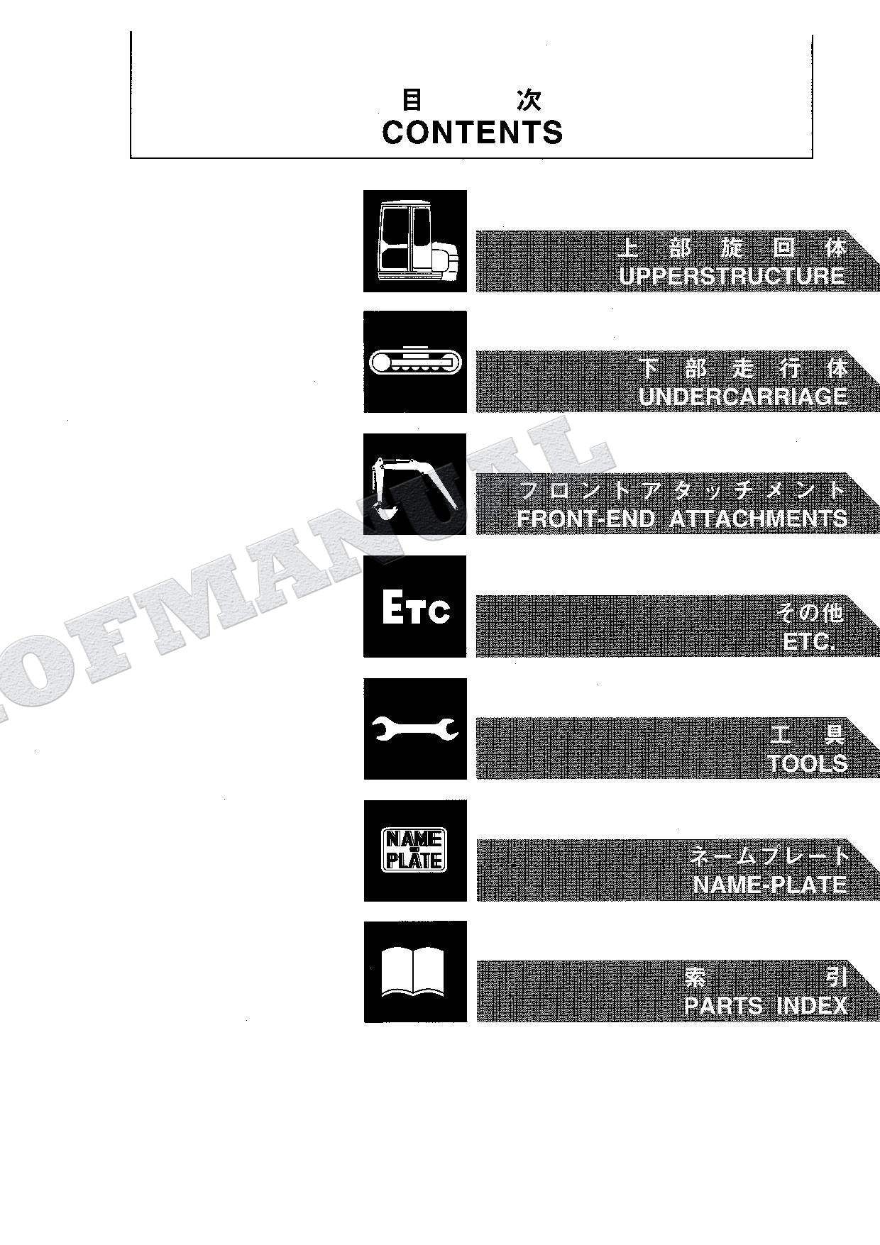 HITACHI EX80U Excavator Parts Catalog Manual SN 010001-