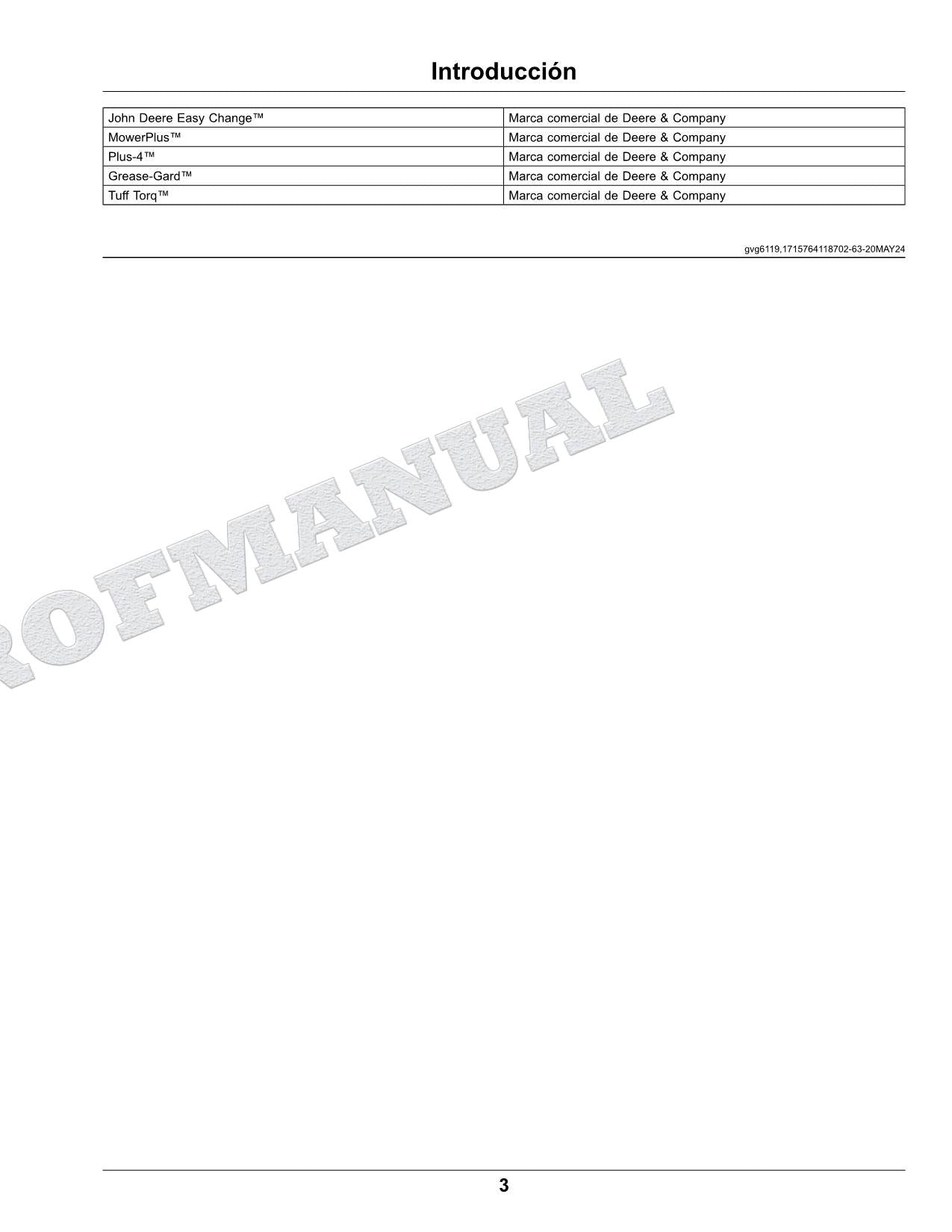 John Deere S100 S110 S120 S130 S140 S160 S170 S180 Tractor Manual del Operador