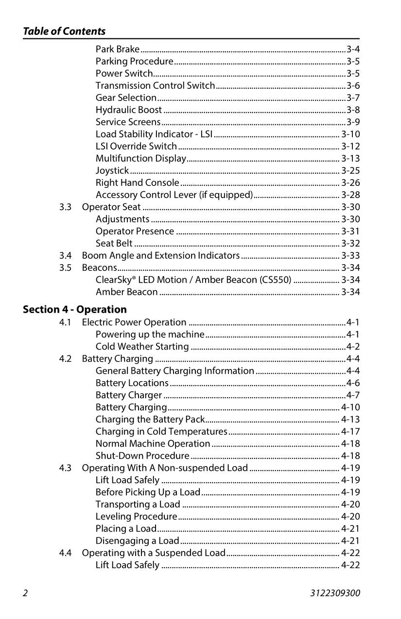 Manual del operador de mantenimiento y operación del manipulador telescópico JLG E313