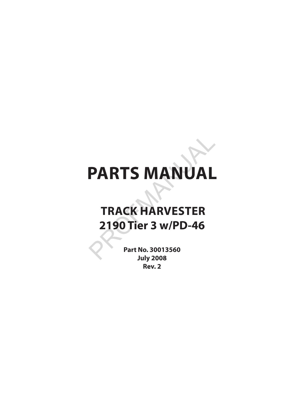 Manual del catálogo de piezas de la cosechadora de orugas Caterpillar 2190 Tier 3 w-PD 46