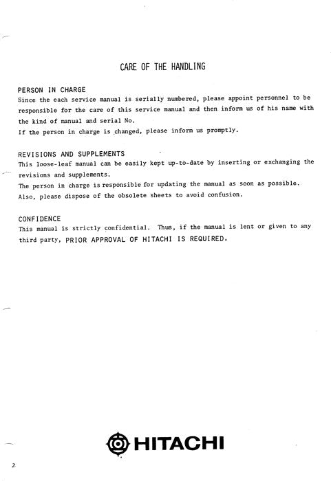 HITACHI UH083 UH083LC EXCAVATOR SERVICE MANUAL
