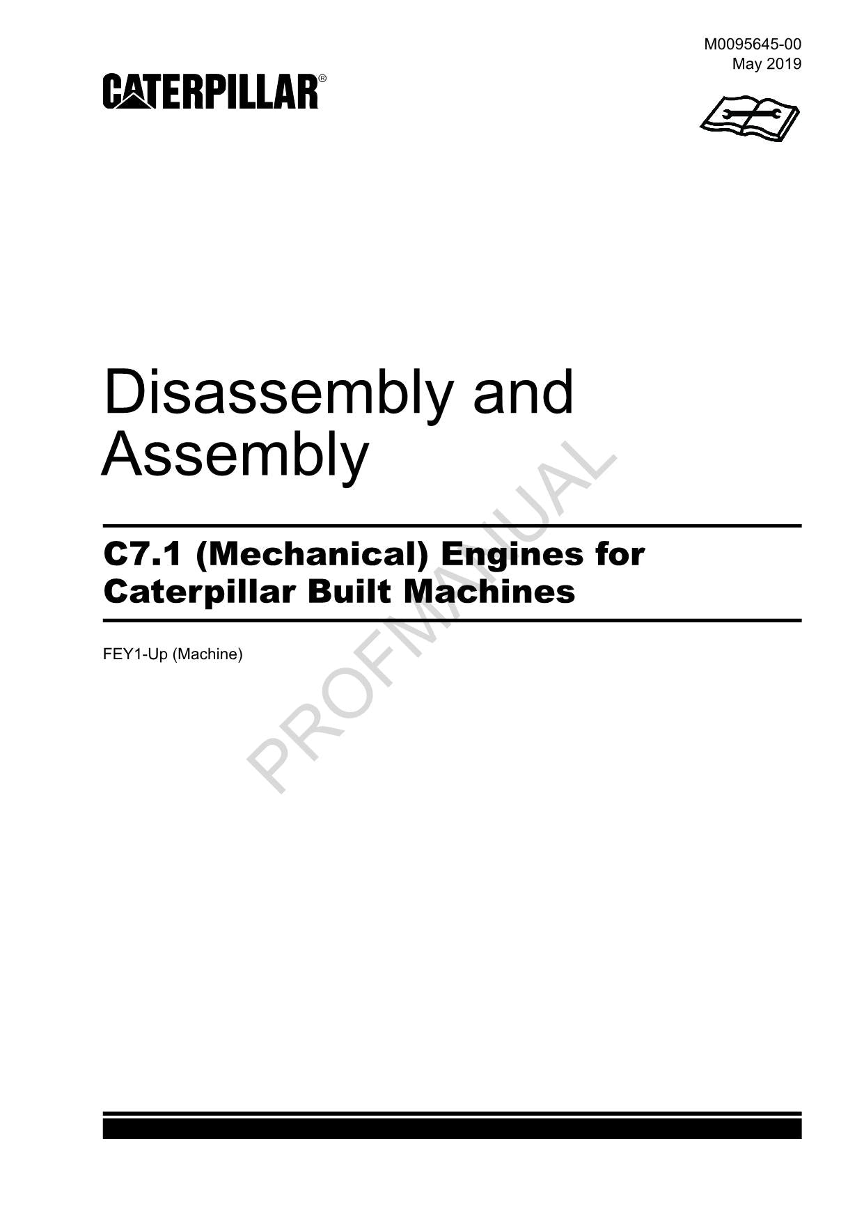 Manual de montaje y desmontaje de la máquina del motor mecánico Caterpillar C7.1