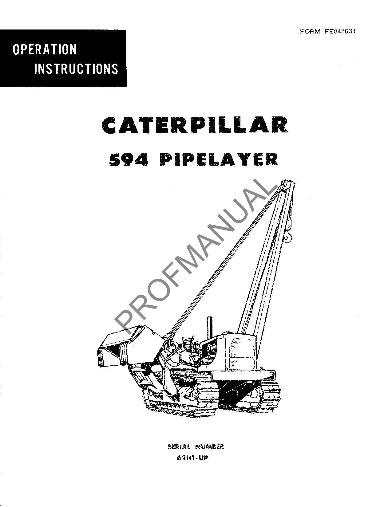 Manual de mantenimiento del operador del tiendetubos Caterpillar 594