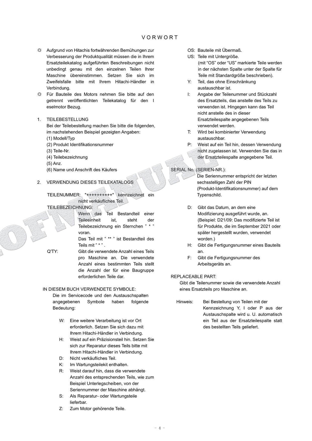 HITACHI ZAXIS ZX160LC-7 OCEANIA Spec Excavator Parts Catalog Manual