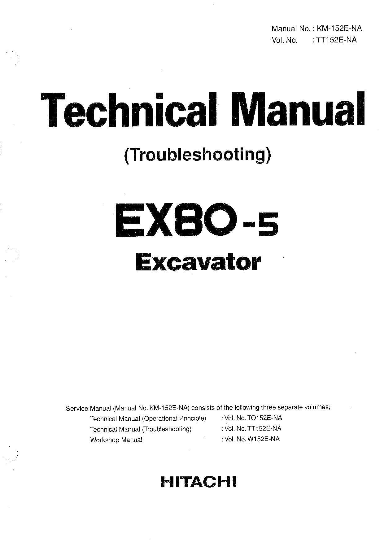 HITACHI EX80-5 Excavator Troubleshooting +Schematic Technical Manual