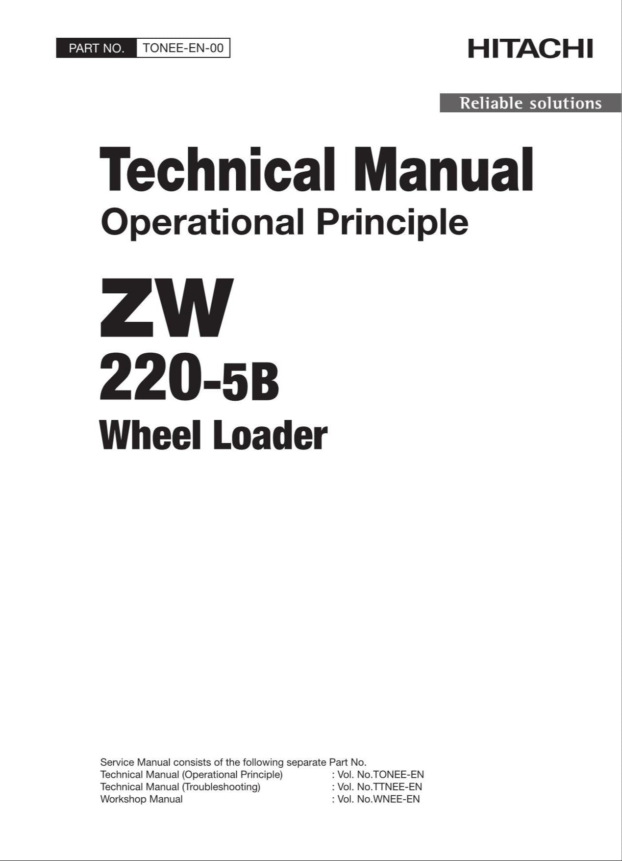 Hitachi ZW220-5B Wheel Loader Technical Manual Operational Principle