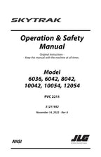 SKYTRAK 10042 10054 12054 6036 6042 8042 Telehandler Operators Manual 31211952