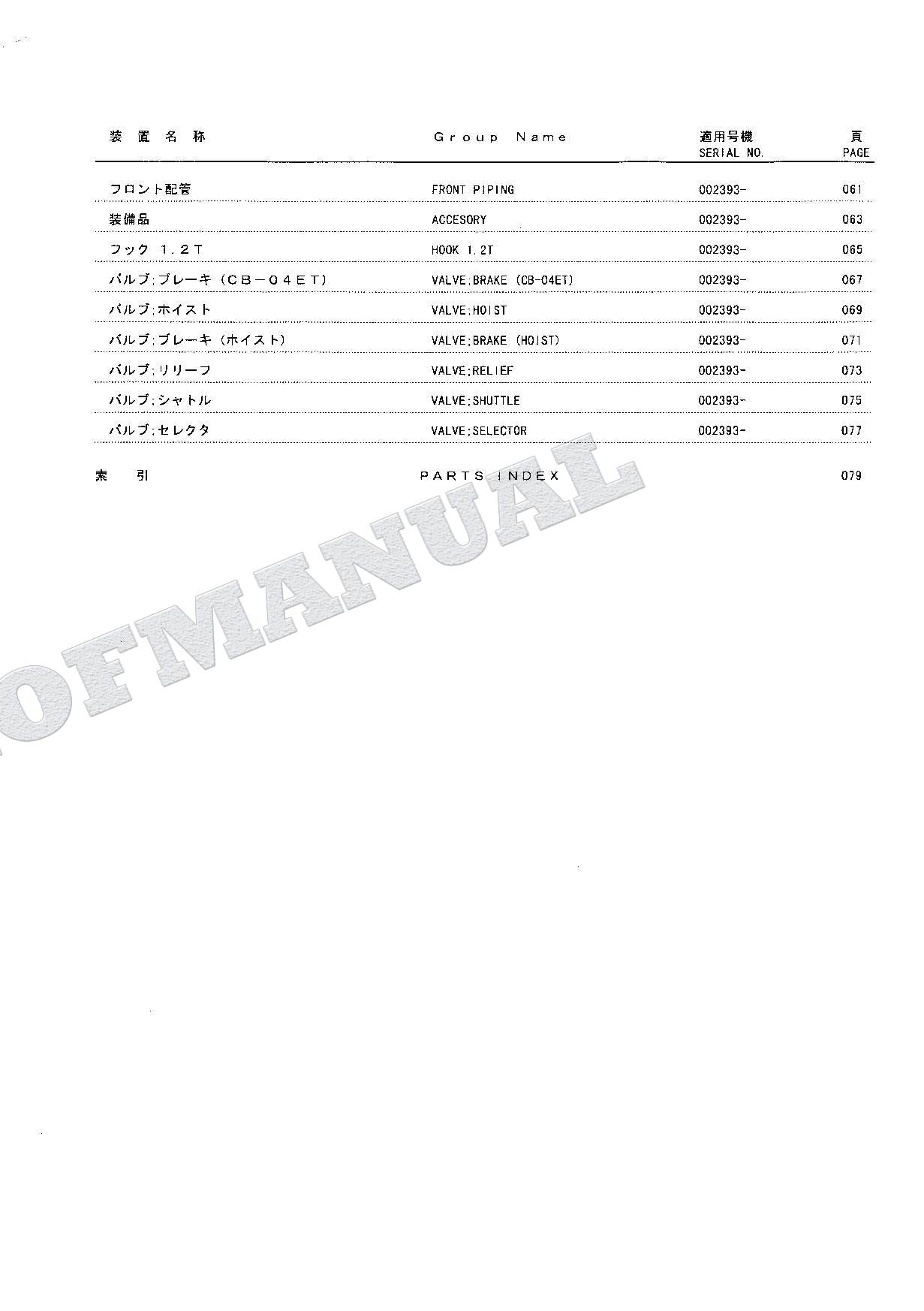 HITACHI EX75URT EX100T Excavator Parts Catalog Manual