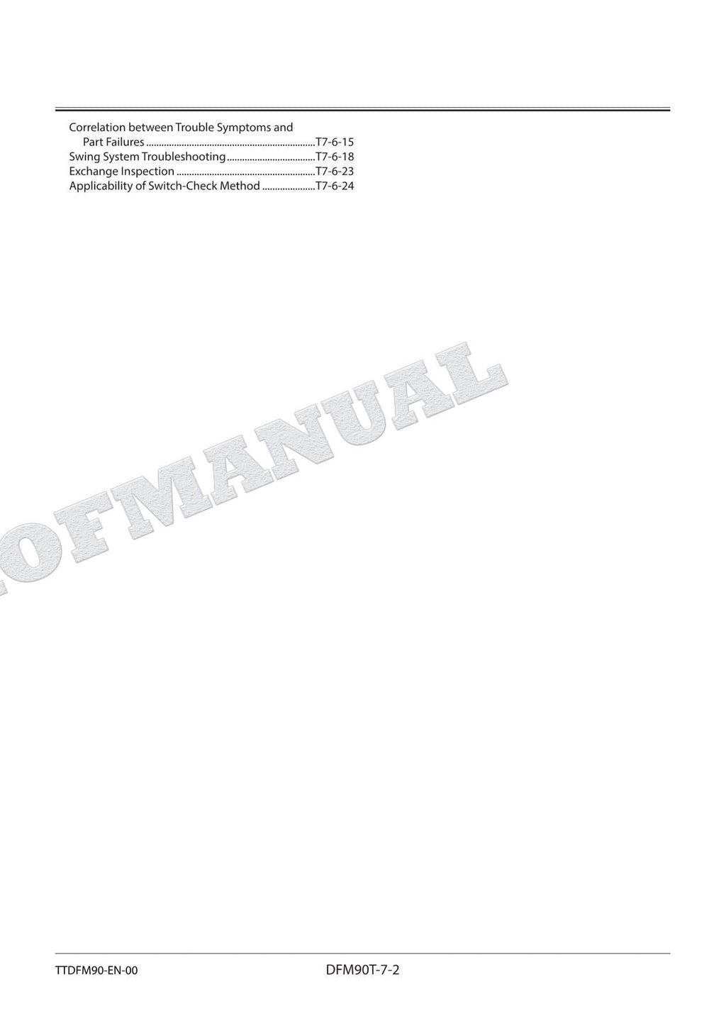 HITACHI ZH200-5A ZH200LC-5A Excavator Service Manual Troubleshooting