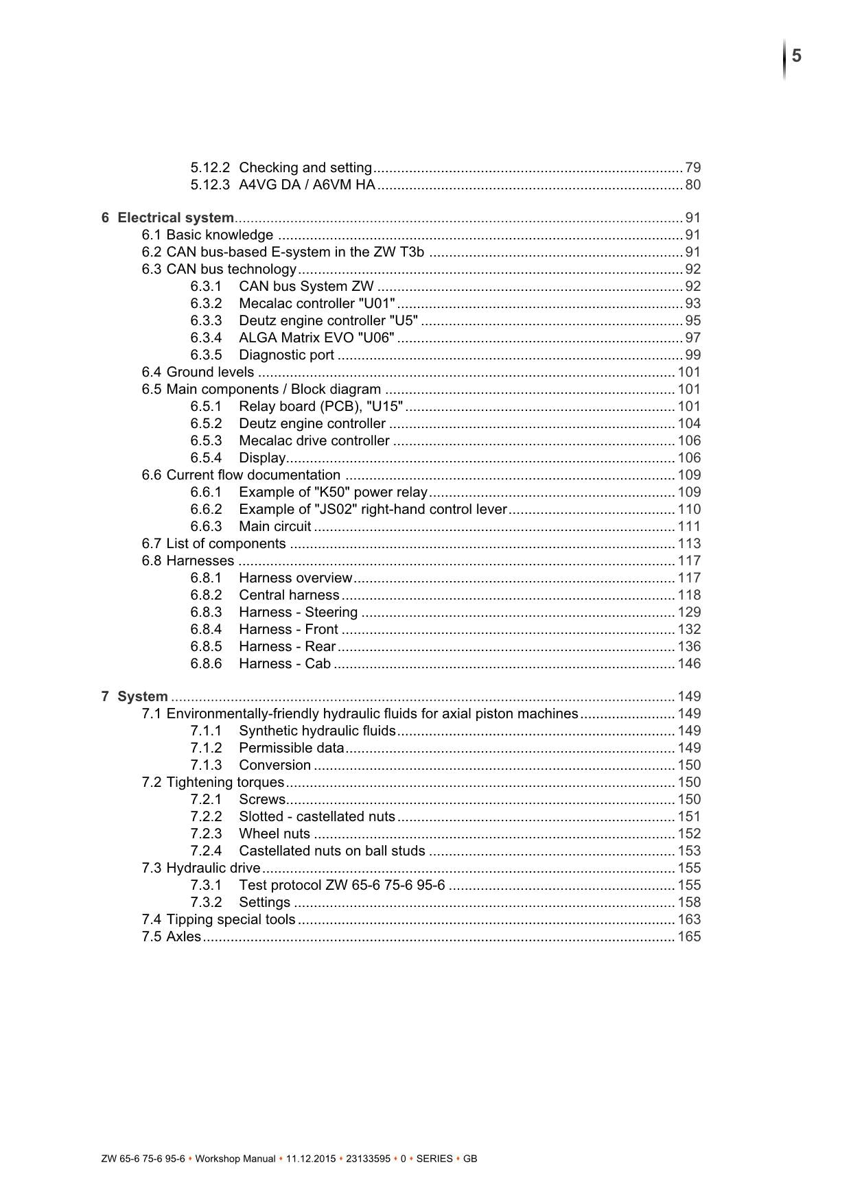 Hitachi ZW65-6 ZW75-6 ZW95-6 Wheel Loader Workshop Manual
