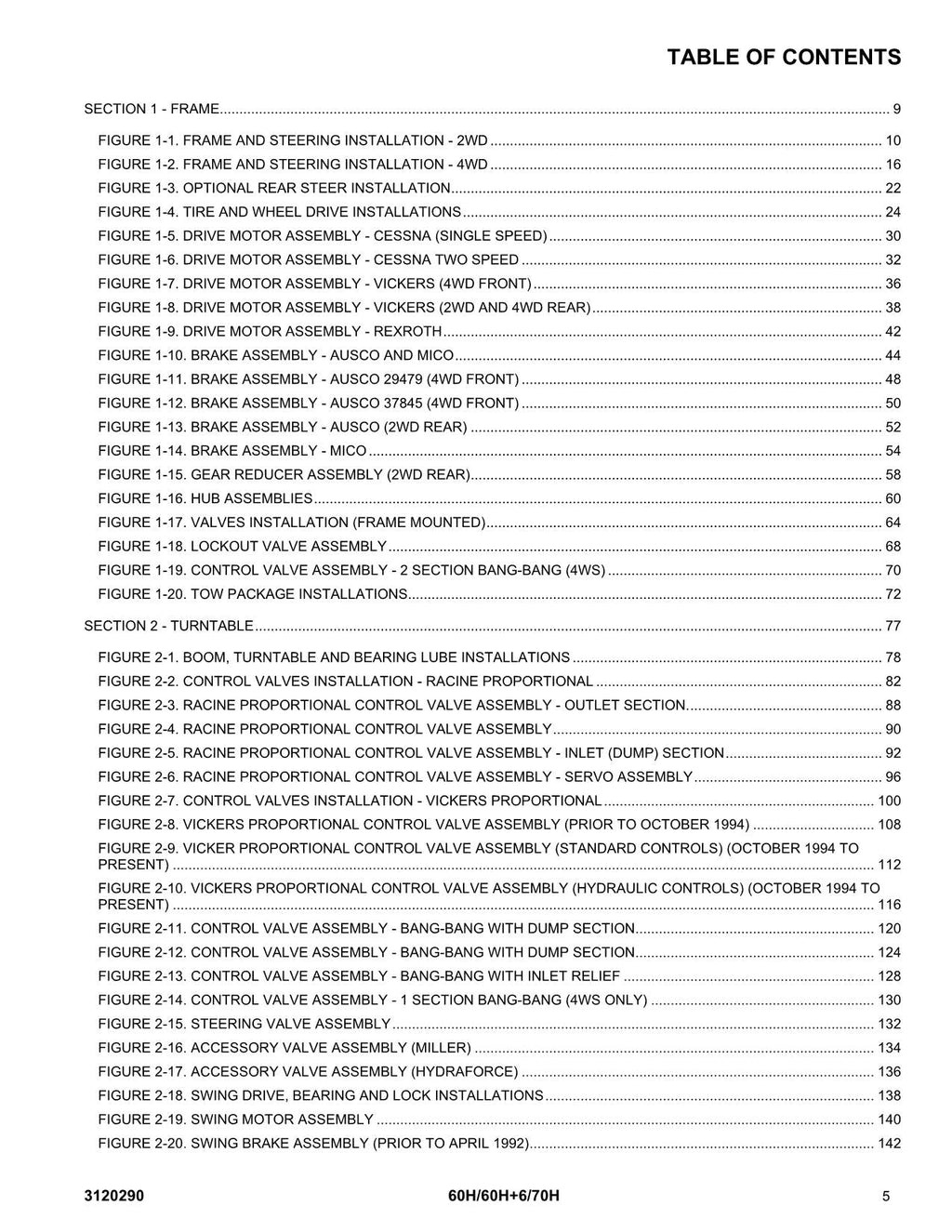 JLG 60H 60H+6 70H Boom Lift Parts Catalog Manual