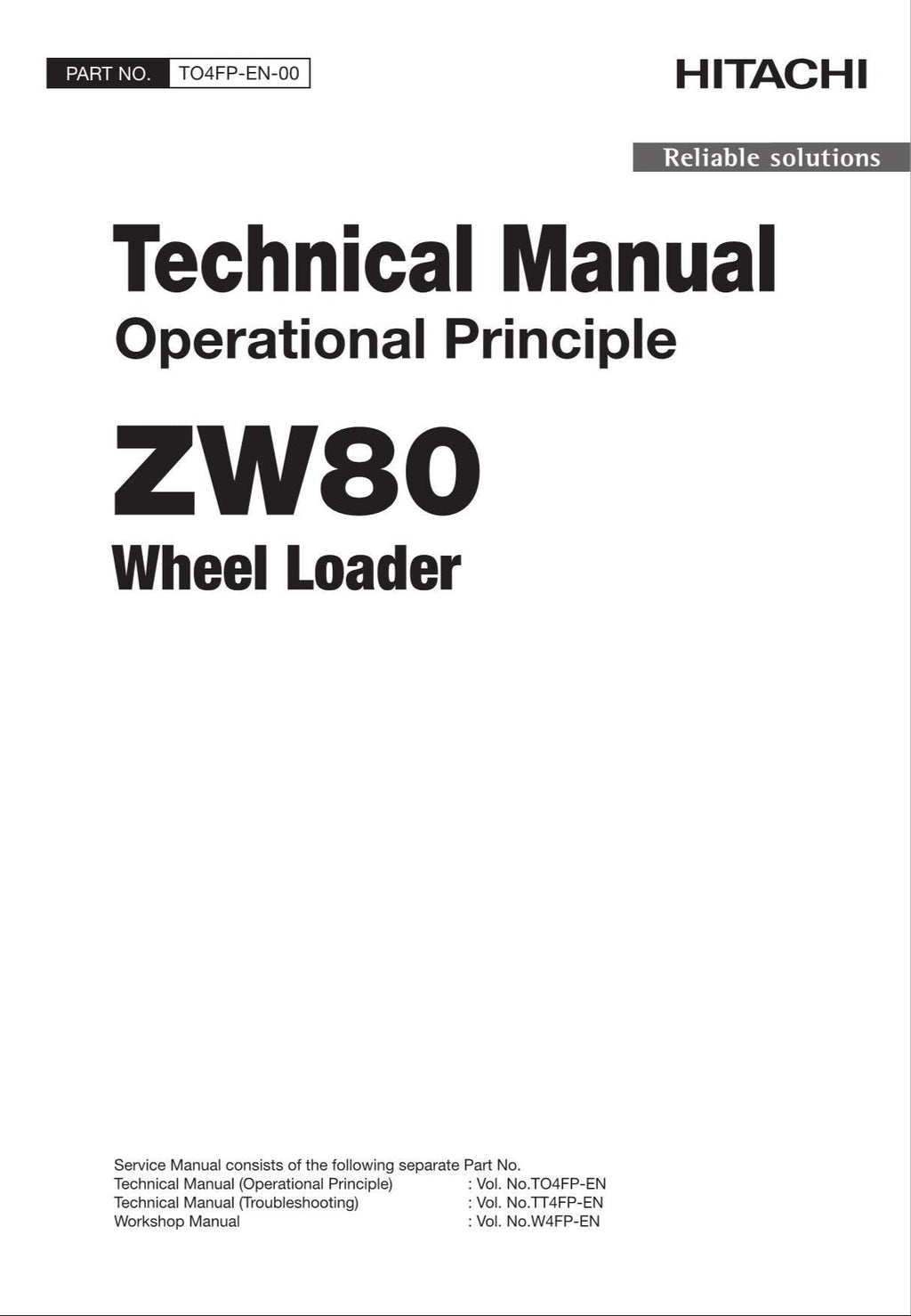 Hitachi ZW80 Wheel Loader Technical Manual Operational Principle