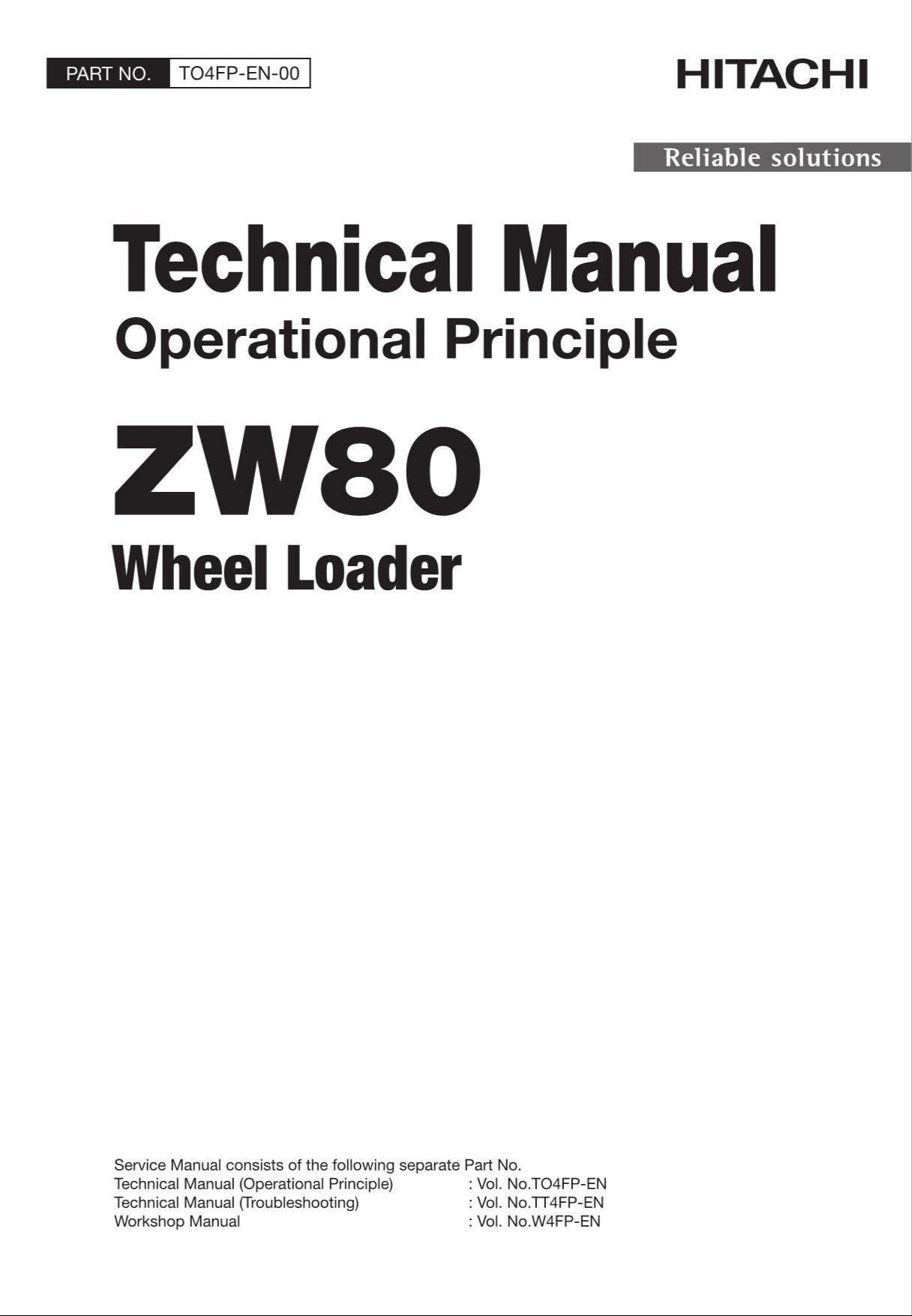 Hitachi ZW80 Wheel Loader Technical Manual Operational Principle