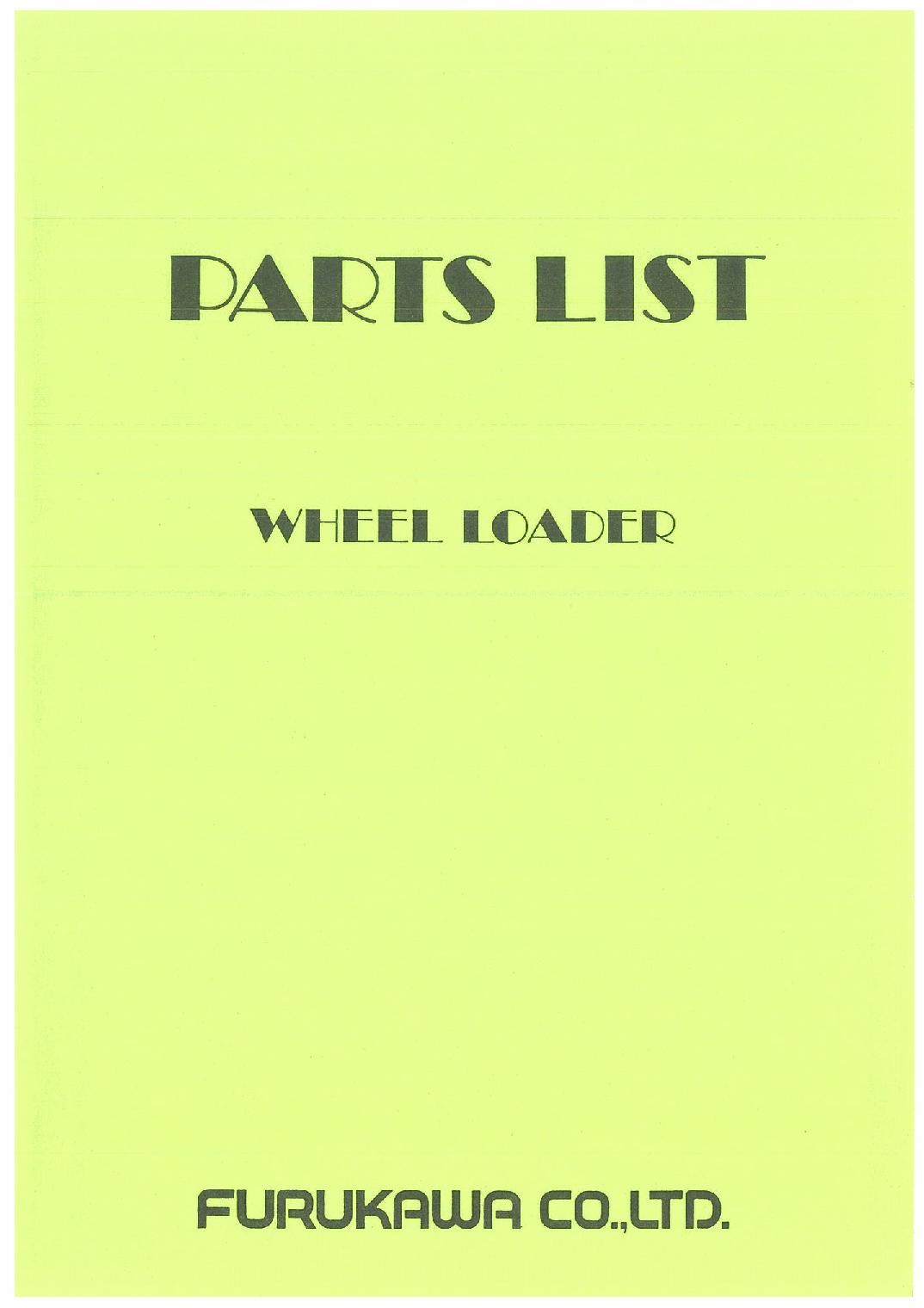 Hitachi FL180-1 Wheel Loader Parts Catalog Manual SN all