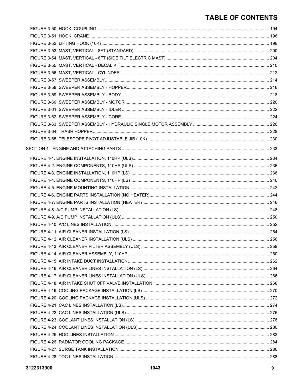 JLG 1043 Telehandler Parts Catalog Manual