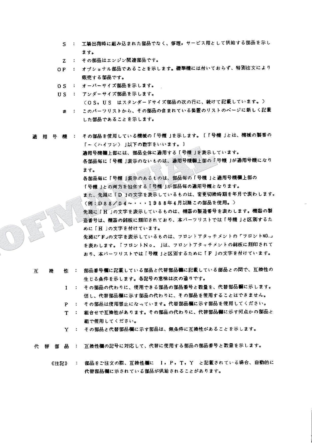 HITACHI EX100M Excavator Parts Catalog Manual SN 02001-
