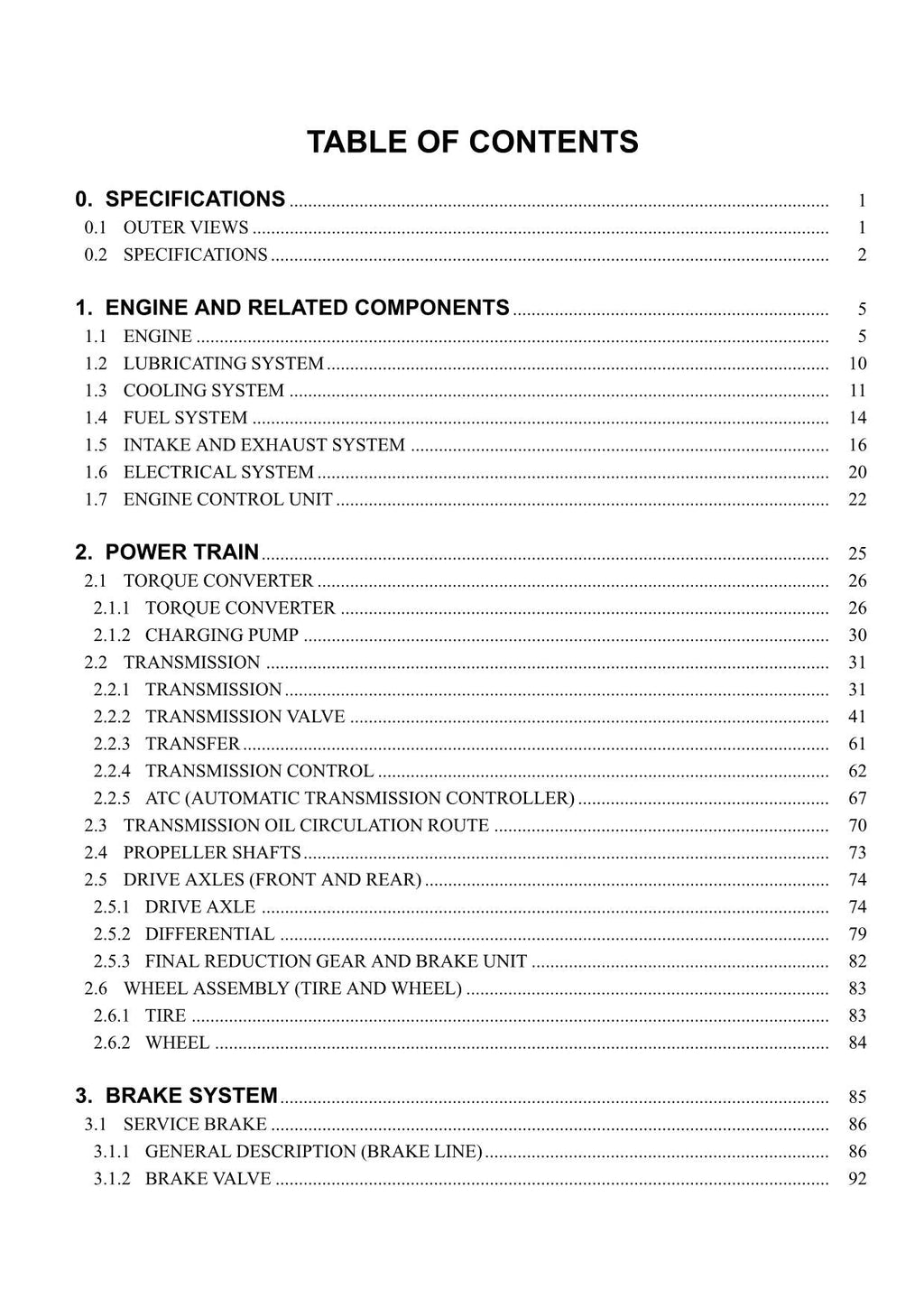 Hitachi LX450-7 Wheel Loader Technical Manual