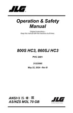 Manual del operador de mantenimiento y operación de plataformas elevadoras JLG 800S HC3 y 860SJ HC3 31223065