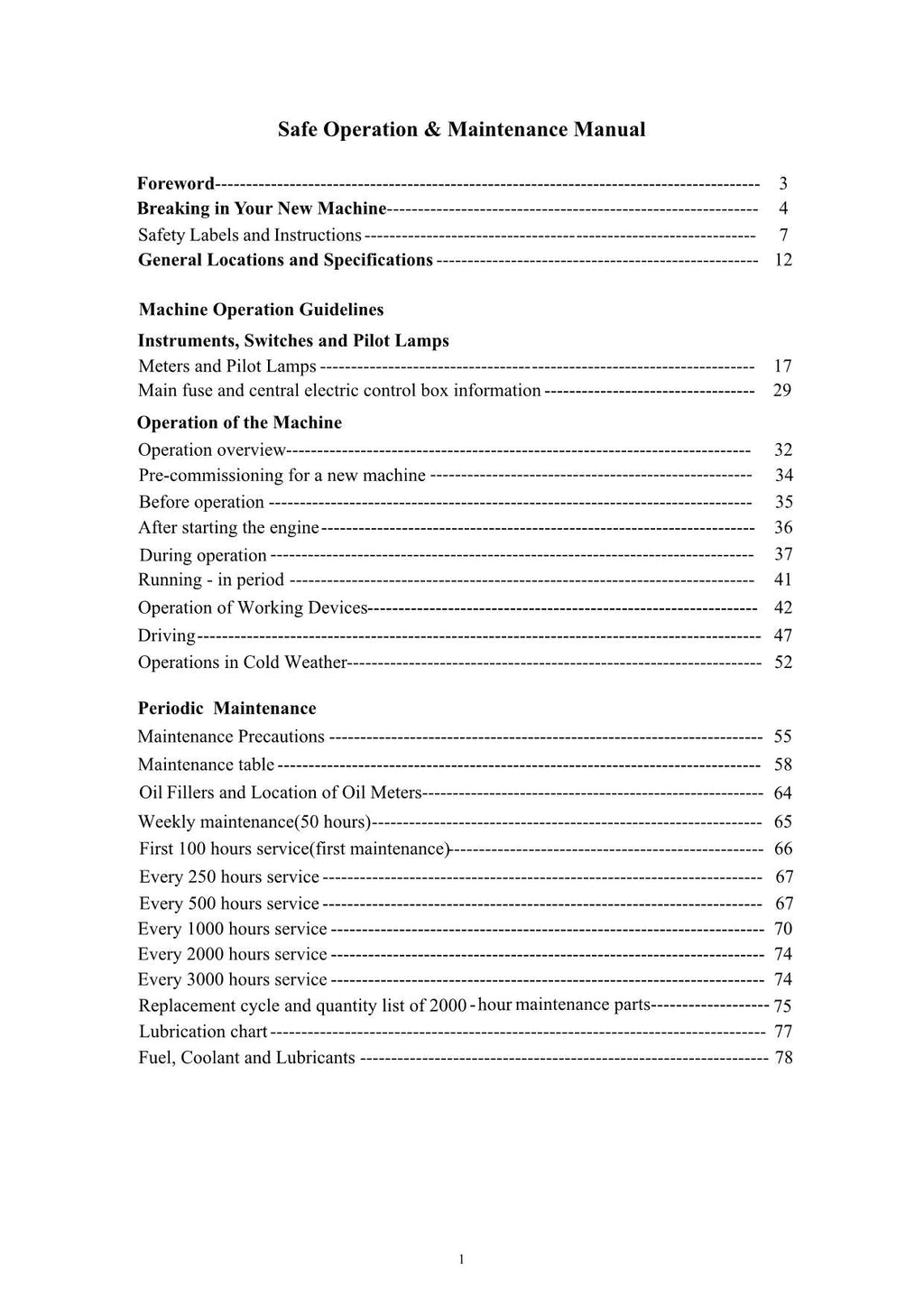 Hyundai HG320 MOTOR GRADER Operators Maintenance Manual