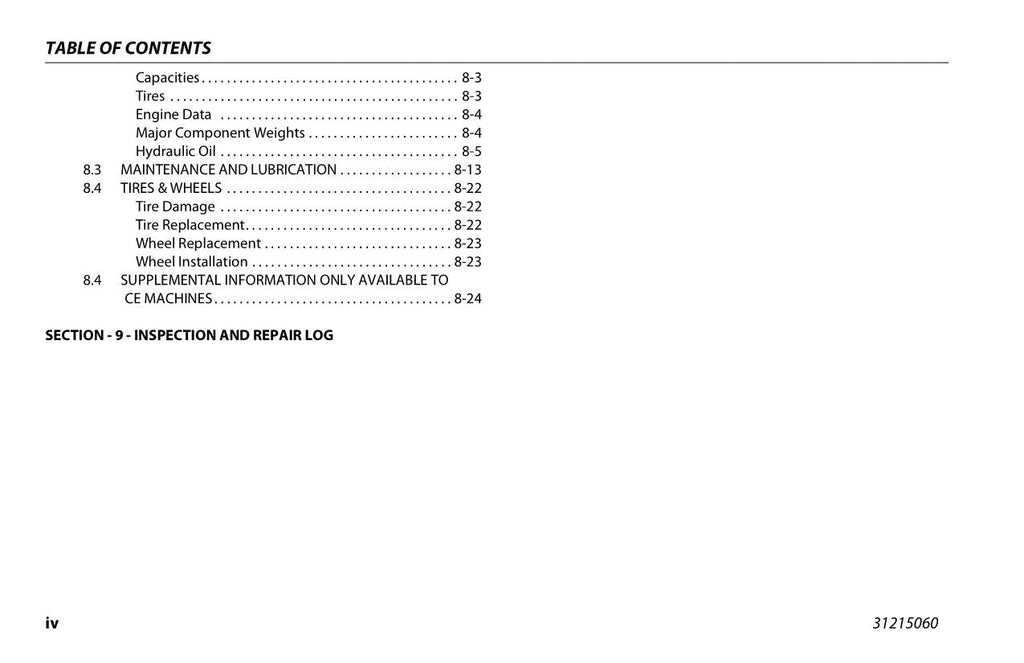 JLG 1500AJP Boom Lift Maintenance Operation Operators Manual 31215060