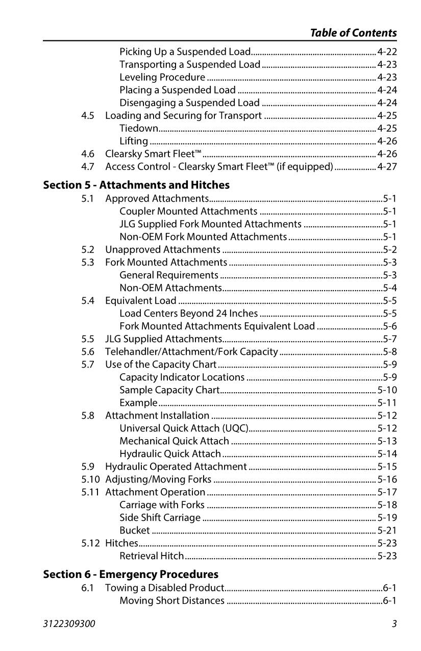 Manual del operador de mantenimiento y operación del manipulador telescópico JLG E313