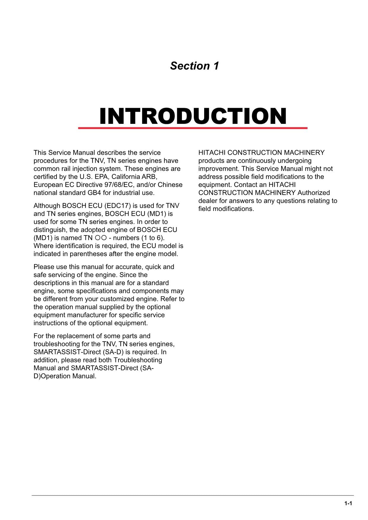 Hitachi Yanmar TNV98C-C 4TNV98CT Workshop Service Repair Manual with Schemes