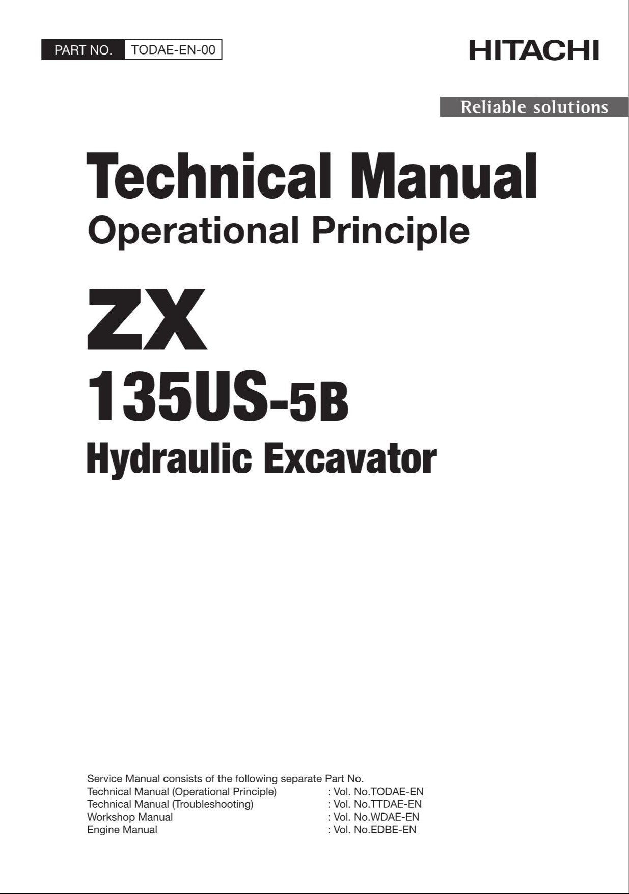 HITACHI ZAXIS ZX135US-5B Excavator Operational Principle Technical Manual