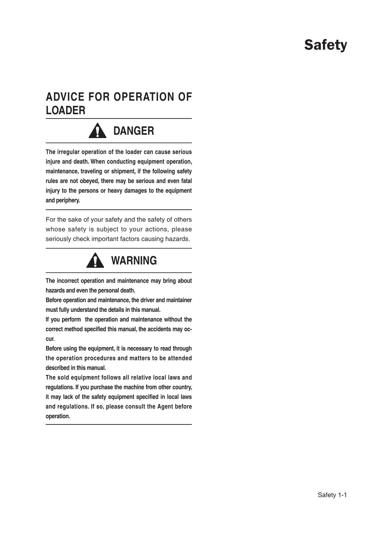 Hyundai HL630V HL635V WHEEL LOADER Operators Maintenance Manual