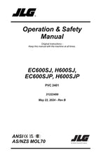 Manual del operador de plataformas elevadoras JLG EC600SJ EC600SJP H600SJ H600SJP 31222499
