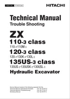 HITACHI ZX120-3Class Excavator Troubleshooting +Schematic Technical Manual