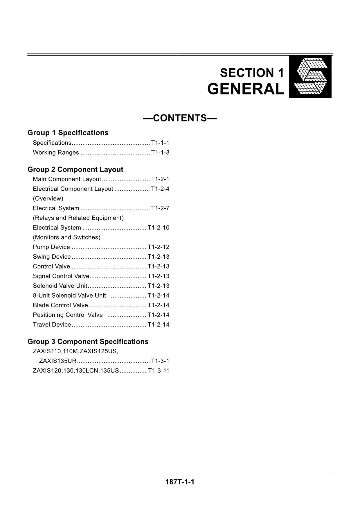 HITACHI ZX135US ZX135UR Excavator Operational Principle Technical Manual