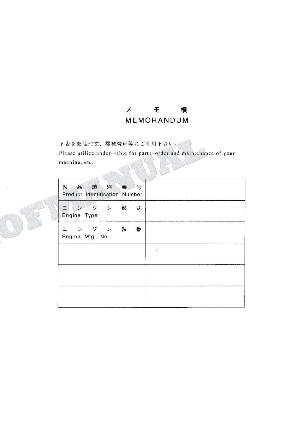 HITACHI ZAXIS ZX95 Excavator Parts Catalog Manual SN 010001-