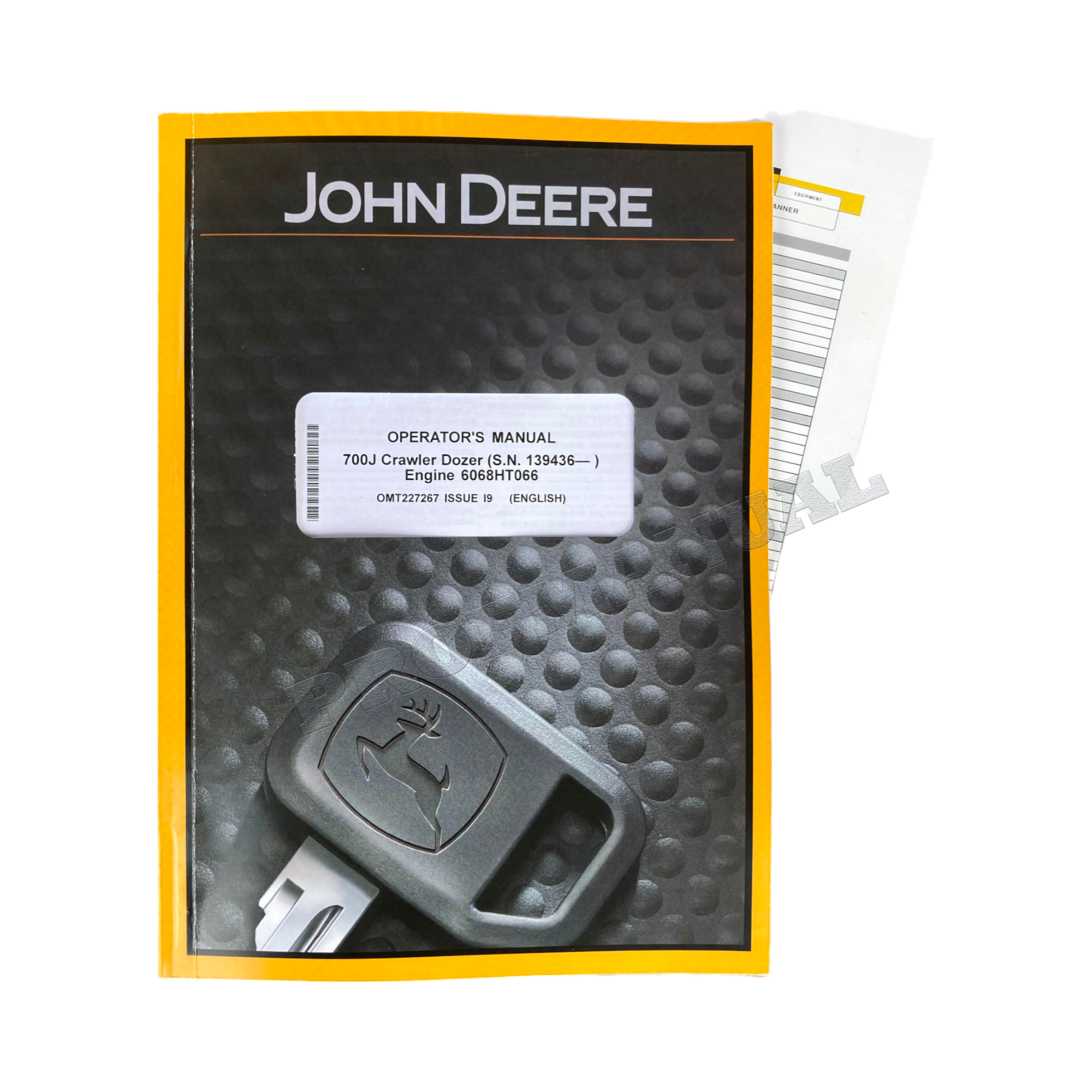 MANUAL DEL OPERADOR DE LA TOPADORA SOBRE ORUGAS JONH DEERE 700J + ¡BONIFICACIÓN! 