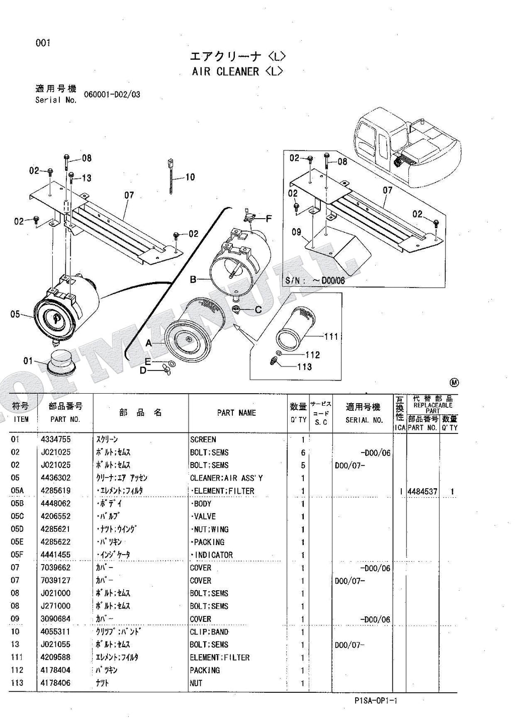 Manual del catálogo de piezas de la excavadora forestal HITACHI ZAXIS ZX130L
