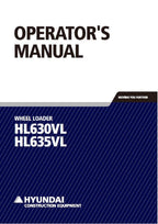 Hyundai HL630VL HL635VL WHEEL LOADER Operators Maintenance Manual
